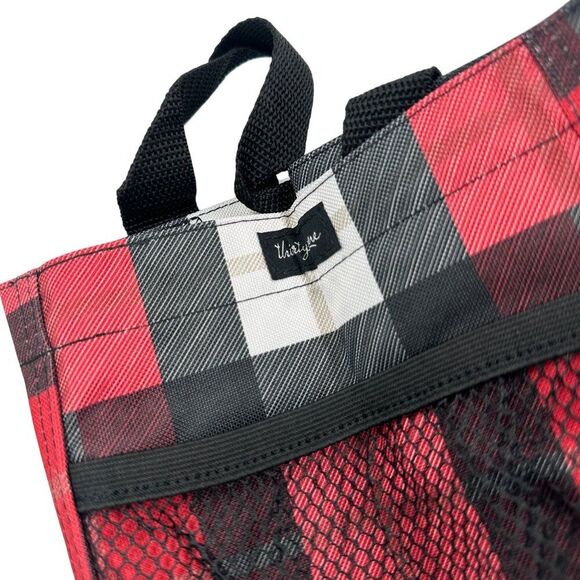 Thirty-One 31 All In Organizer Tote Bag Checkmate Red Plaid Travel Storage With - Picture 5 of 6